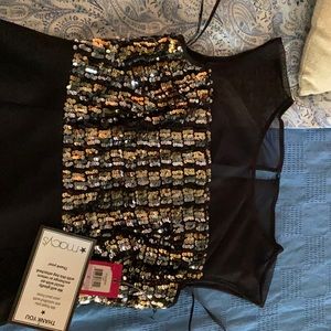 Vince Camuto Womens Illusion Sequined Cocktail